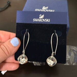 Authentic Swarovski wire drop earrings.